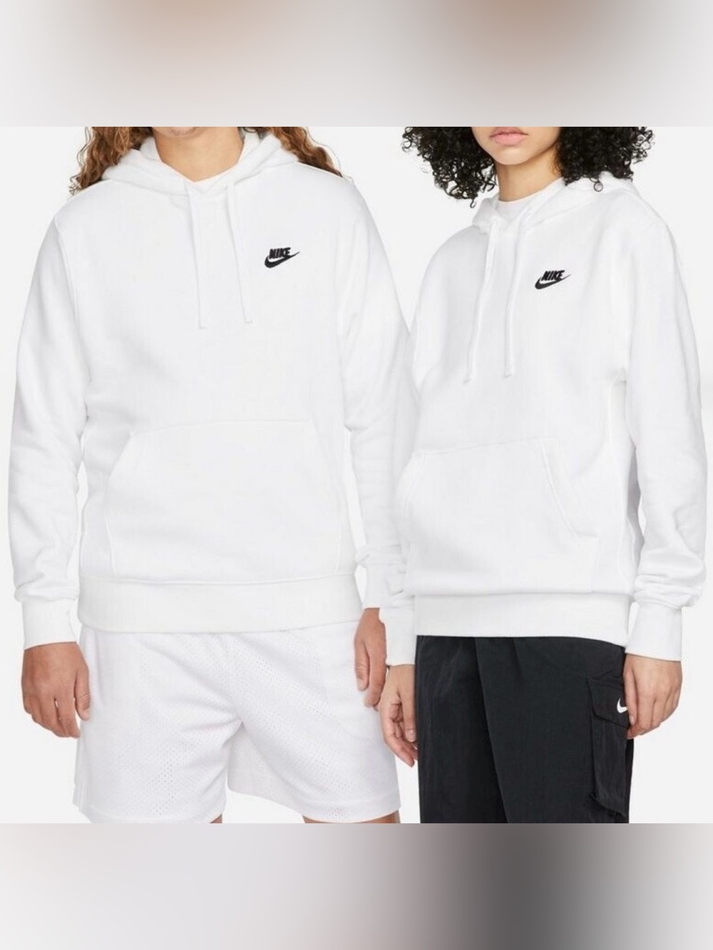 Nike Sportswear Club Fleece Men’s Pullover Hoodie BV2654-100 White Size M